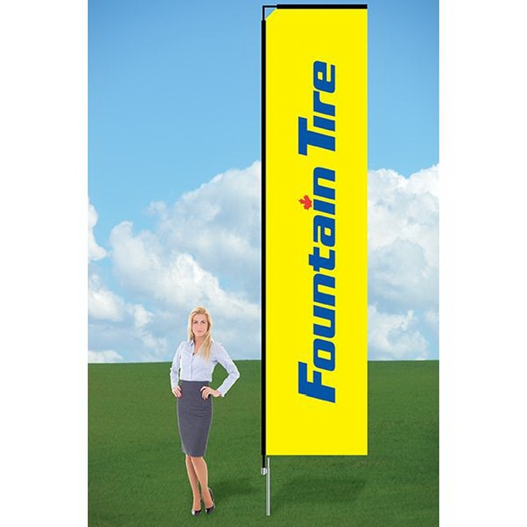 11ft Advertising Flag with Ground Stake-single