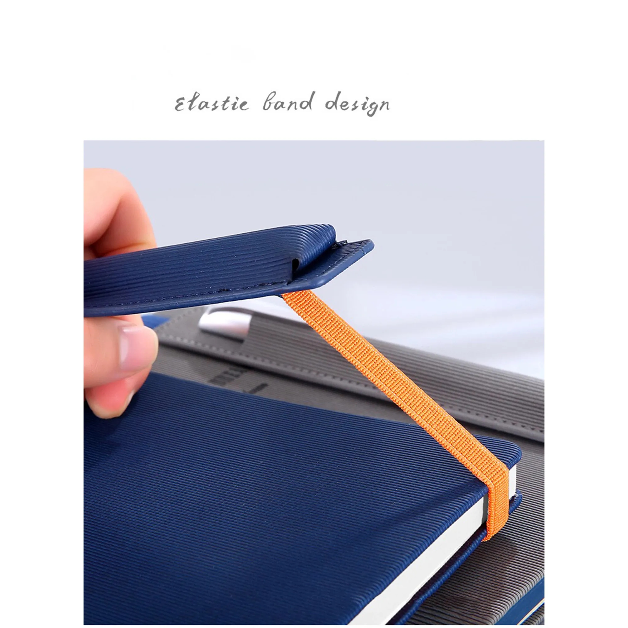 A5 Leather Notebook with Pen Slot and Elastic Band 2