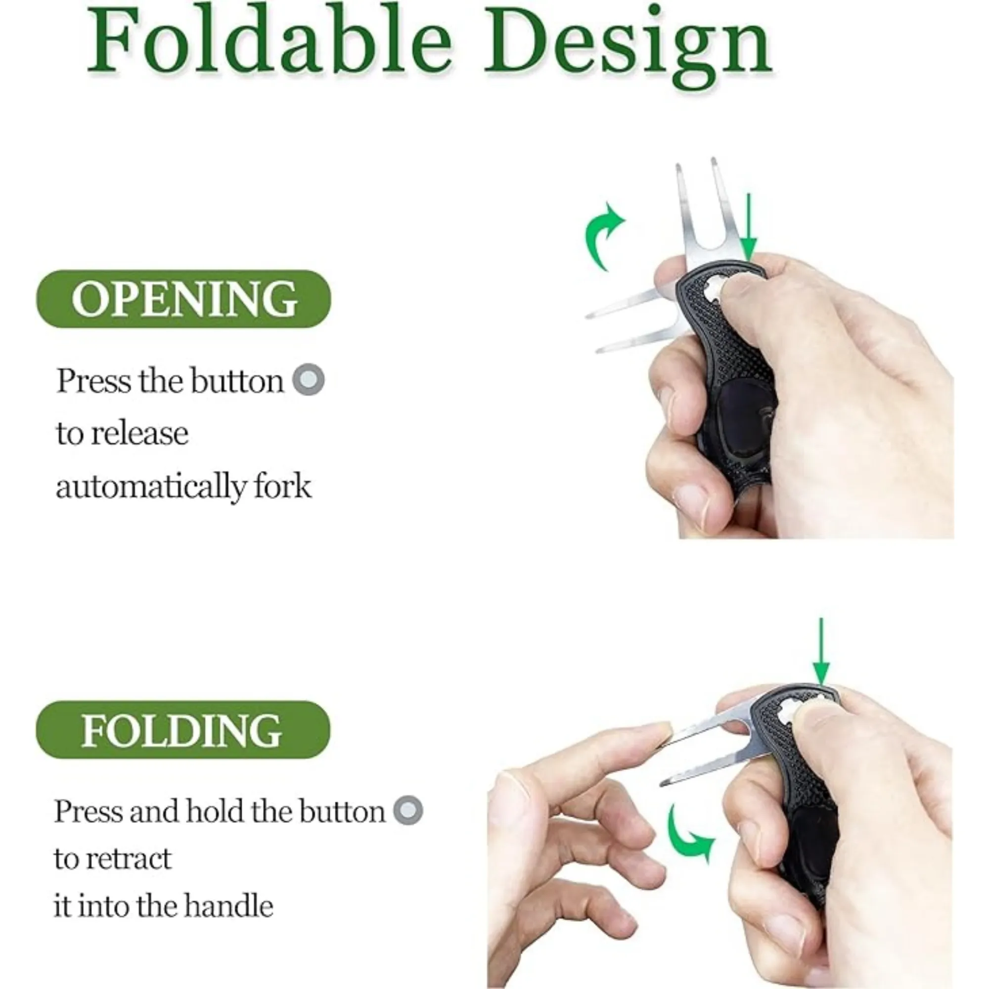 Golf Divot Repair Tool Metal Foldable Golf Divot Tool 4