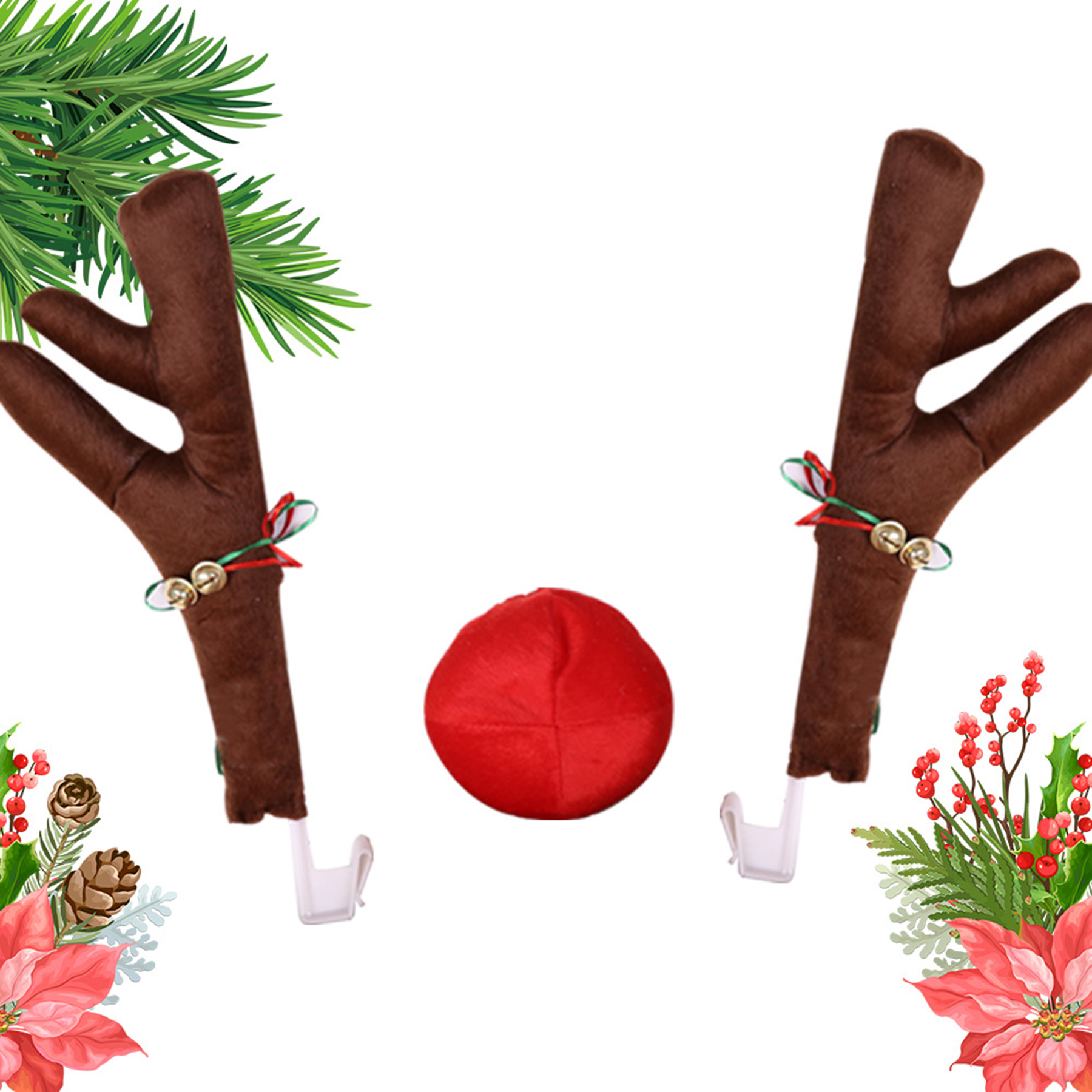 Car Decorative Reindeer Antlers & Nose 1