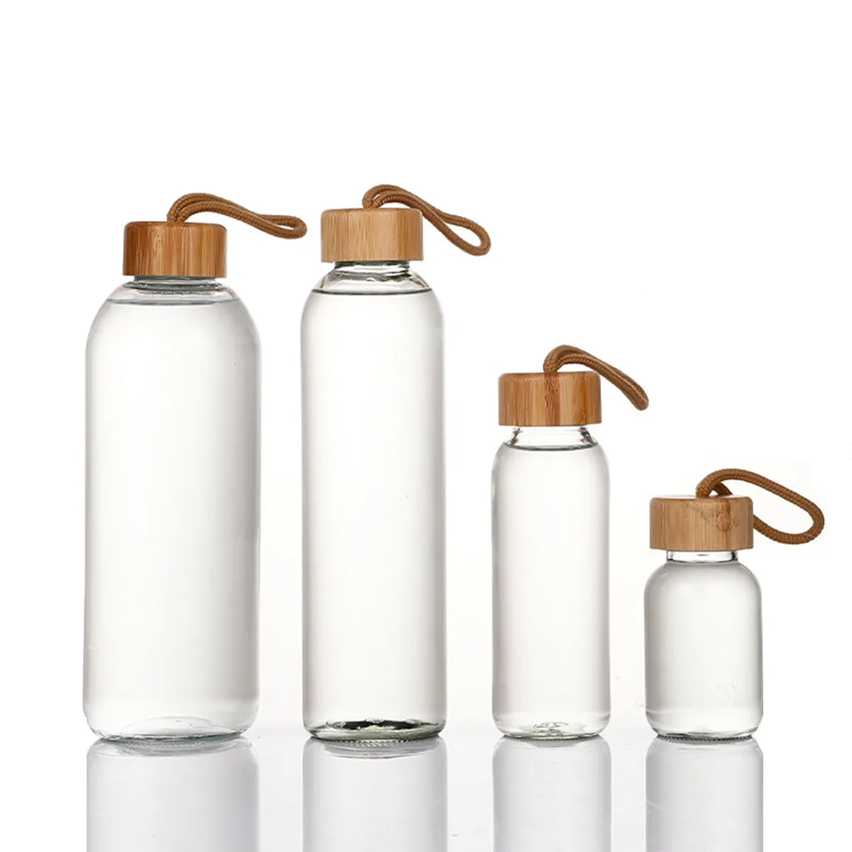 17OZ. Glass Water Bottle With Bamboo Lid And Beverage Cup 4