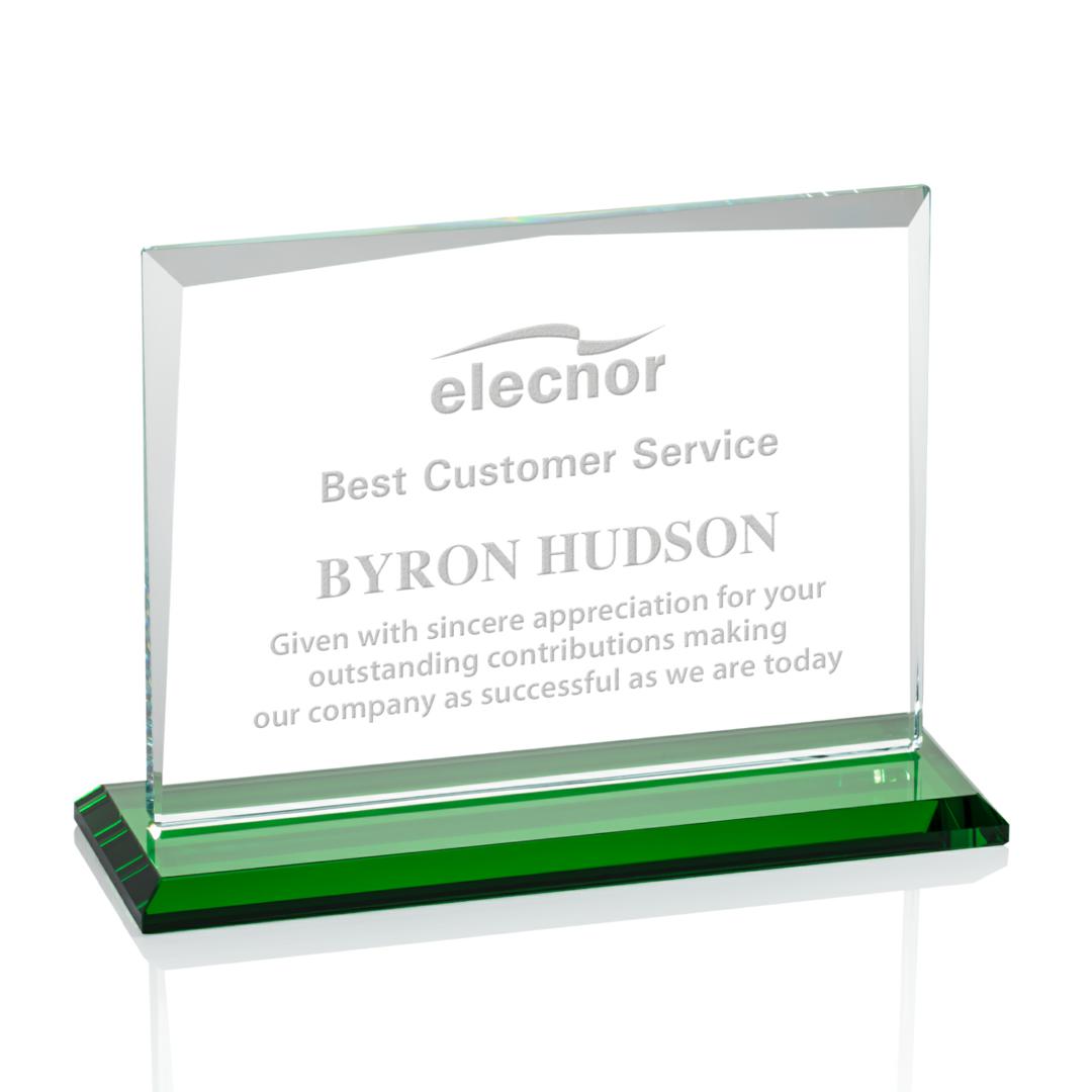 Lismore Award - Green, custom award with logo imprint 6