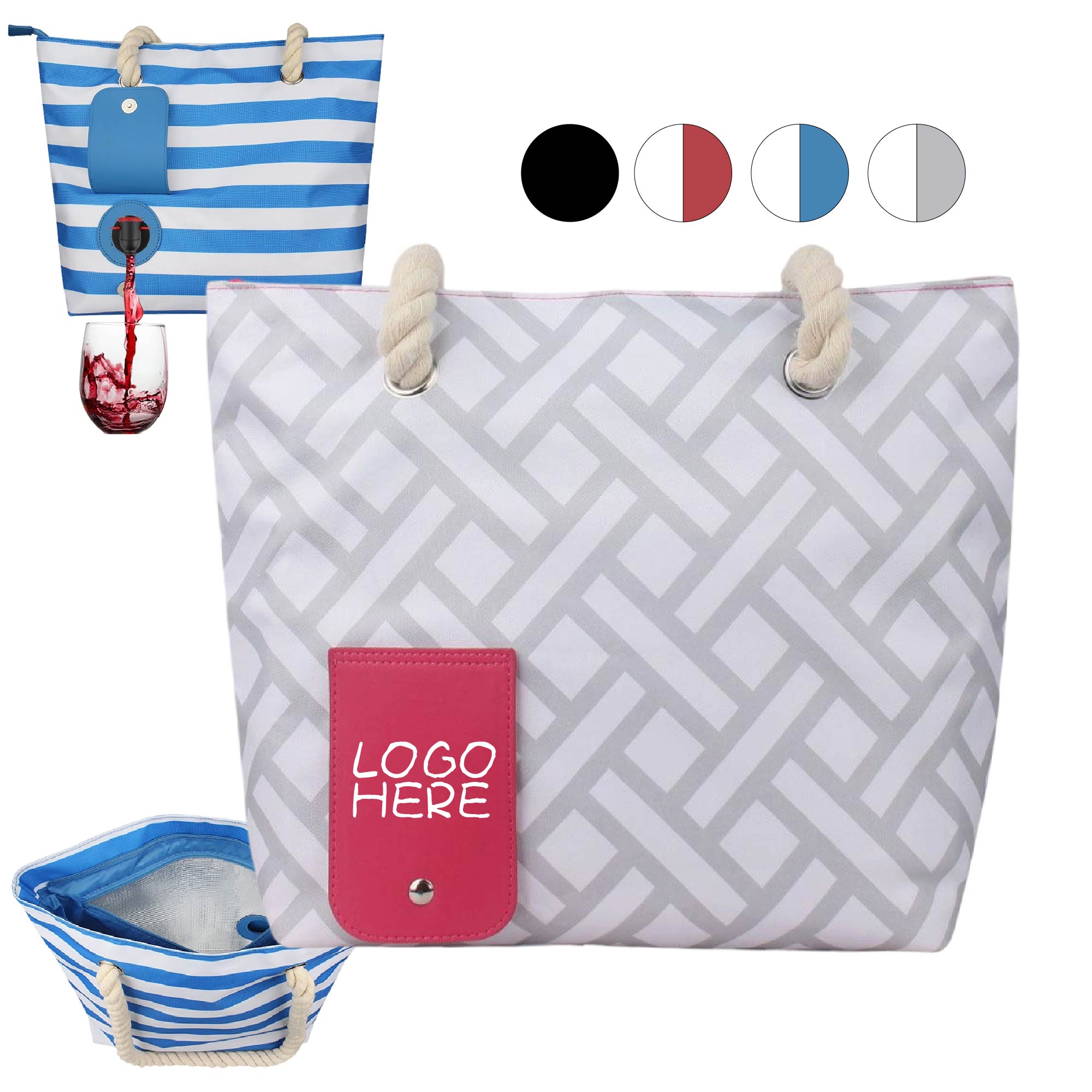 Portable Beach Wine Tote Bag 1
