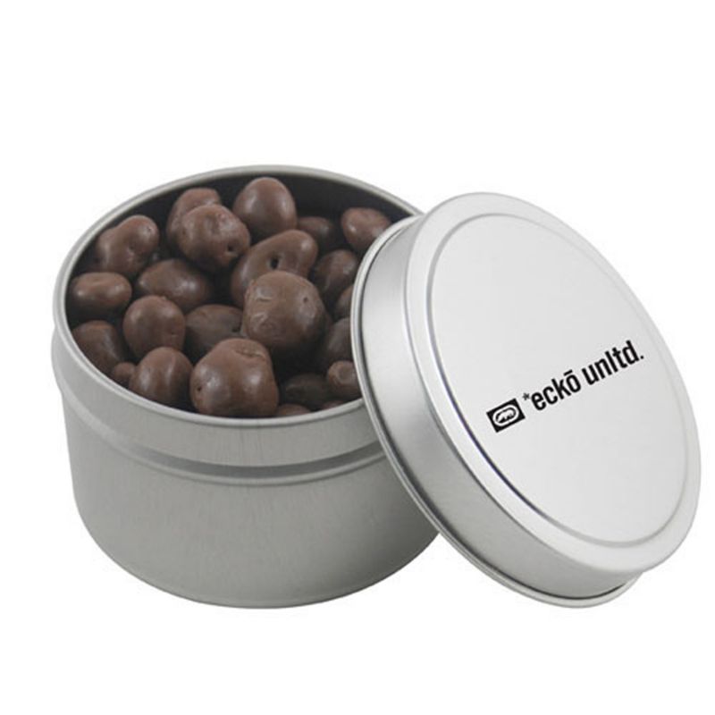 Round Tin with Chocolate Raisins 1
