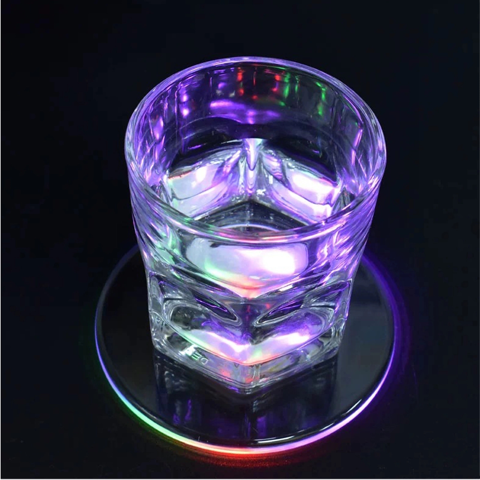 4" Round Acrylic Coasters With Led 10