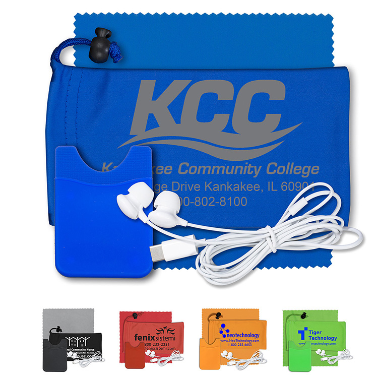 “Tuneboom Lux ” Mobile Tech Earbud Kit with Microfiber Cloth,