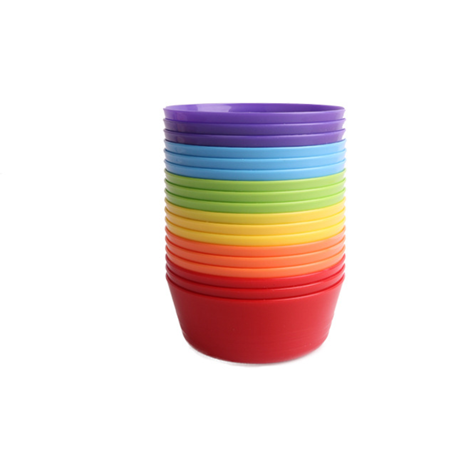 18Pcs Rainbow-Colored Food Grade Matte Surface Kids Bowl 3