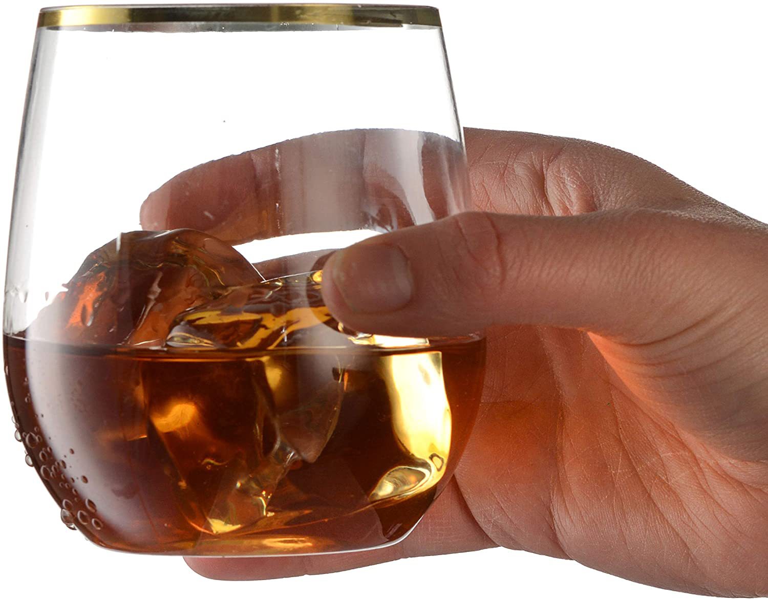 12OZ PET Trian Wine Class Drink Cup/ Gold Edge 4