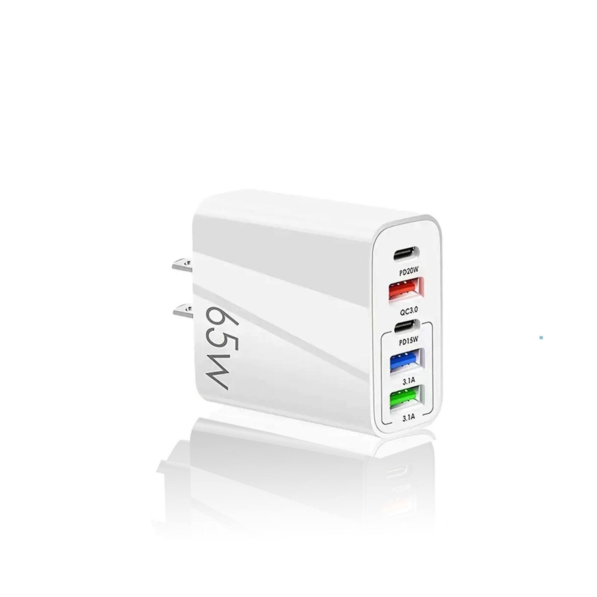 65W Five Port Wall Charger 3.07 x 2.16 x 1.1" 2