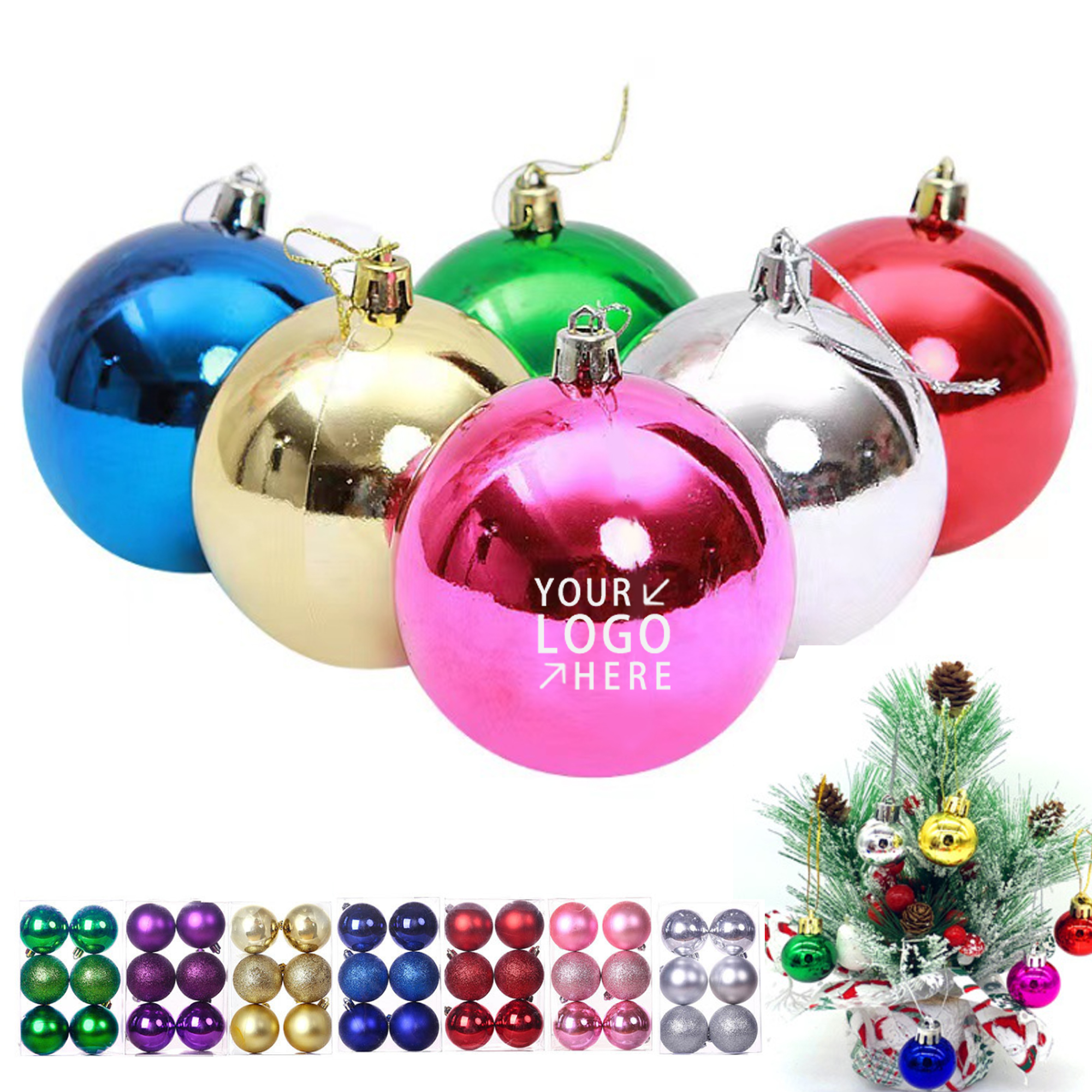 Plastic Colorful Christmas Hangling Ball Ornaments 2