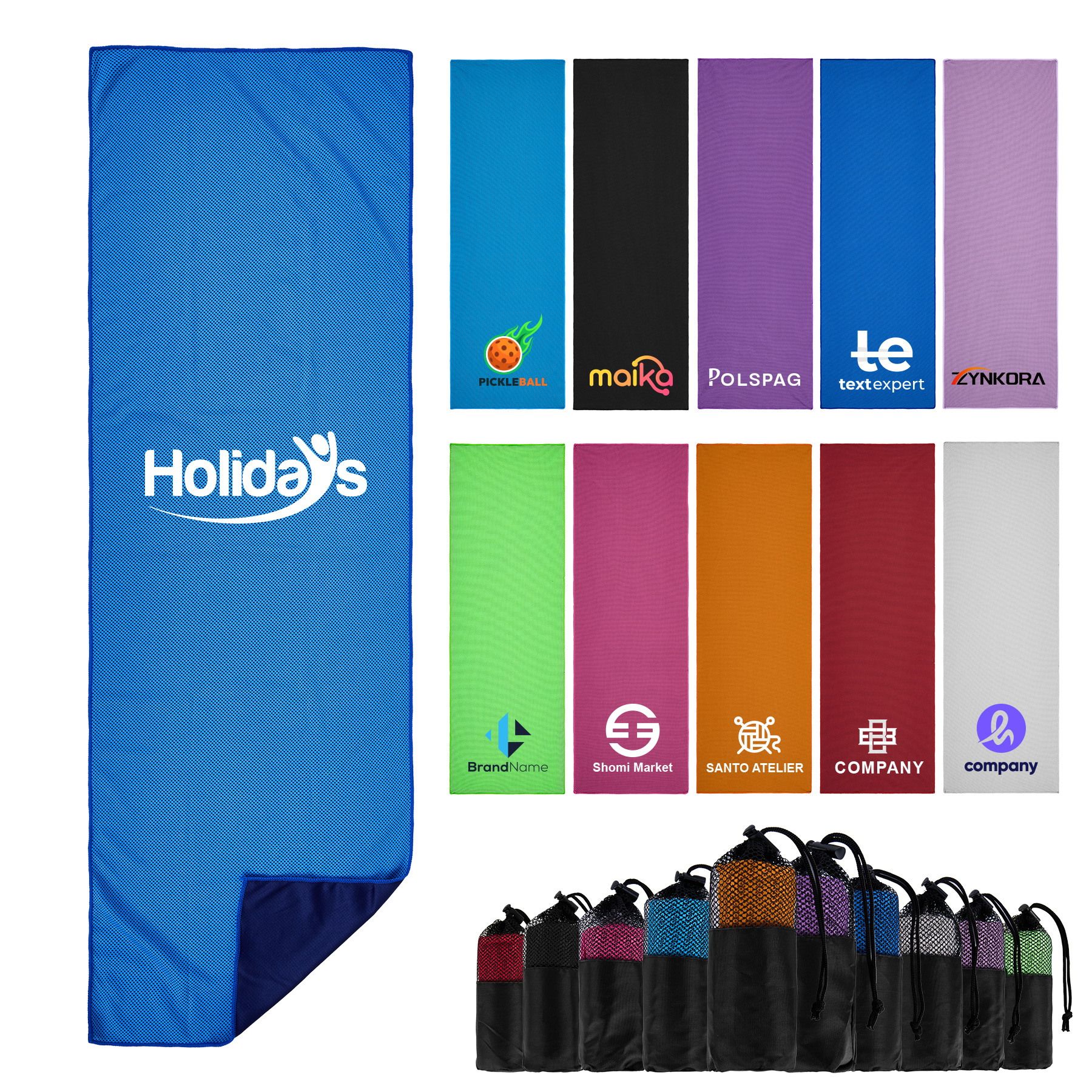 Cooling Towel With Mesh Drawstring Pouch 10