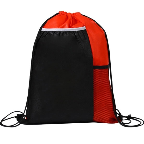Non-Woven Pocket Sports Pack, custom drawstring bag with logo imprint 4