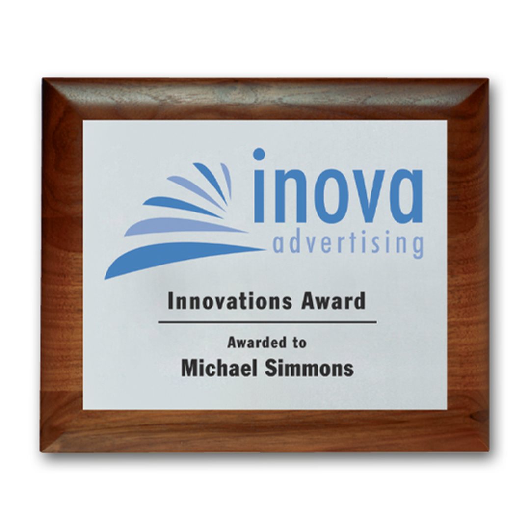 Screenprint Aluminum - Walnut Rolled Edge