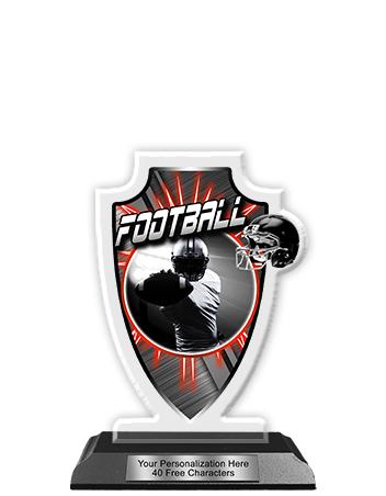 Acrylic Trophy: 6" Arrow Head, Football Redline De 1