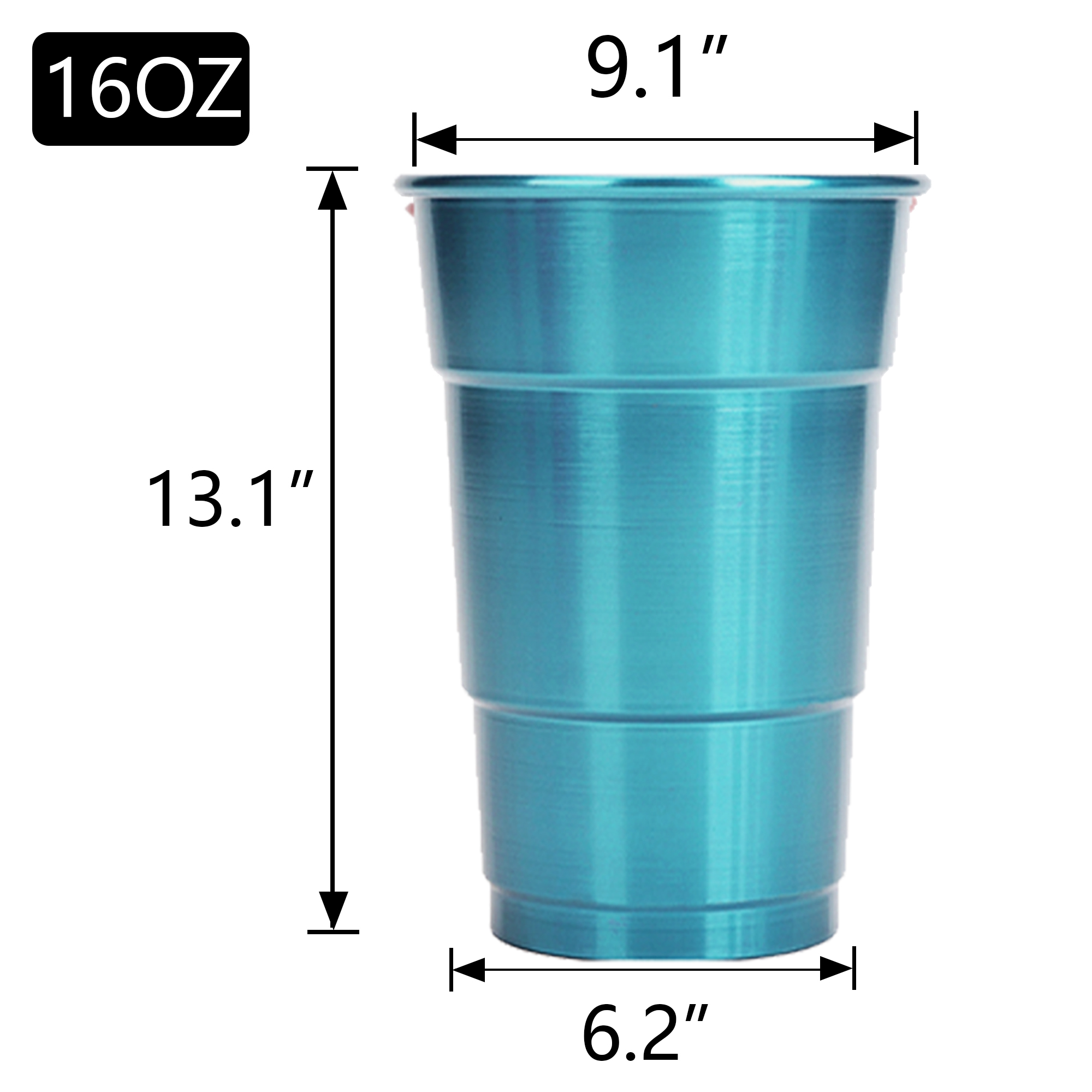 16oz Reusable Aluminum Party Stadium Cup Cold DrinkMug 2