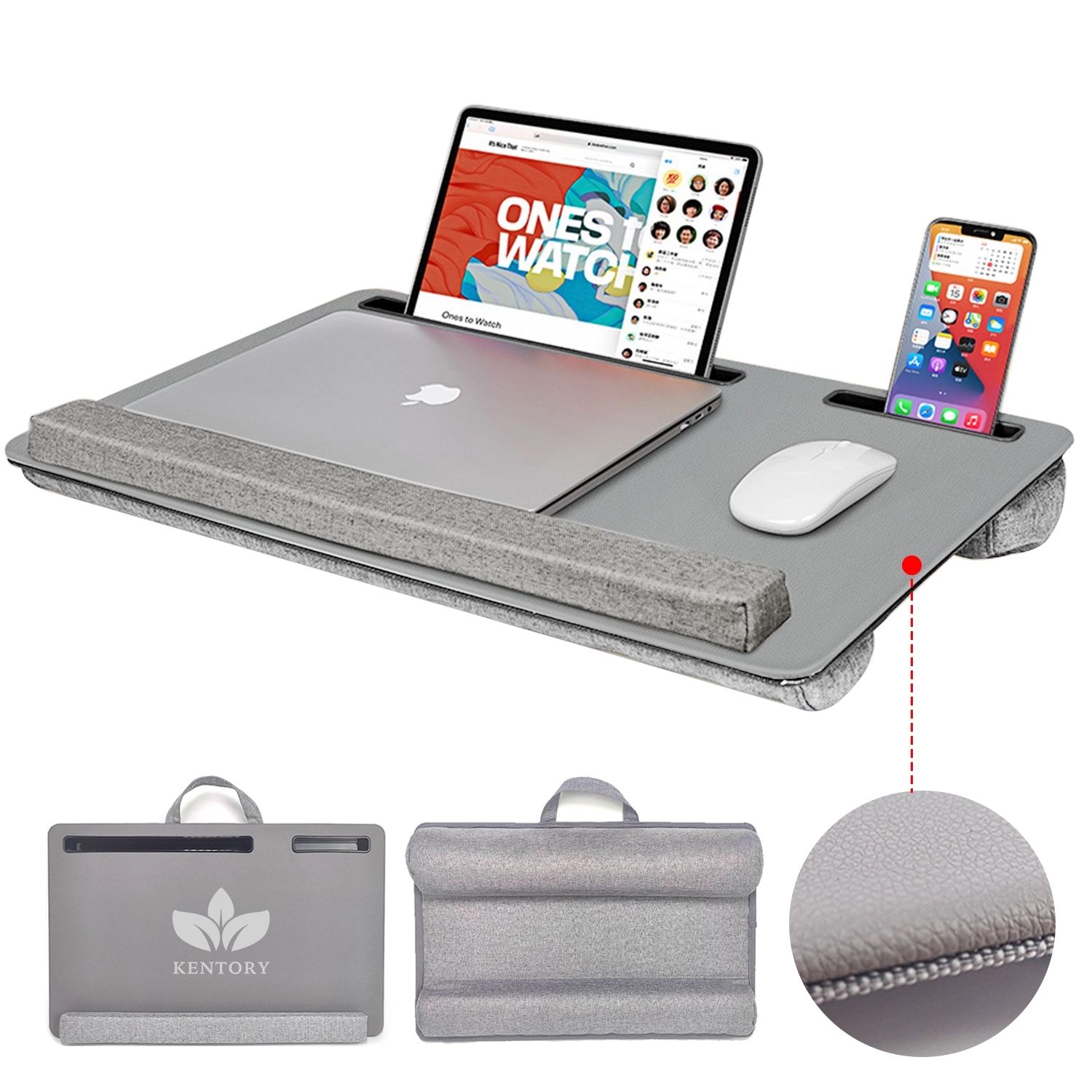 Pu Laptop Desk With Phone Holder 2