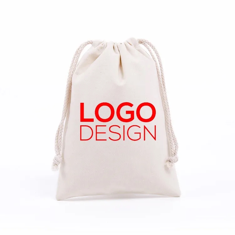 Printed 4" x 6" Natural Cotton Drawstring Bag - 10 oz 4