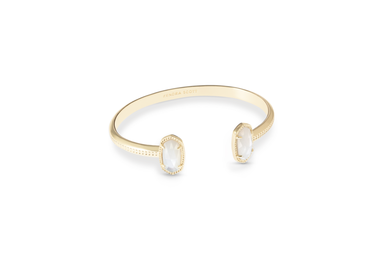Kendra Scott Elton Gold Cuff Bracelet in Ivory Mother-of-Pearl 3
