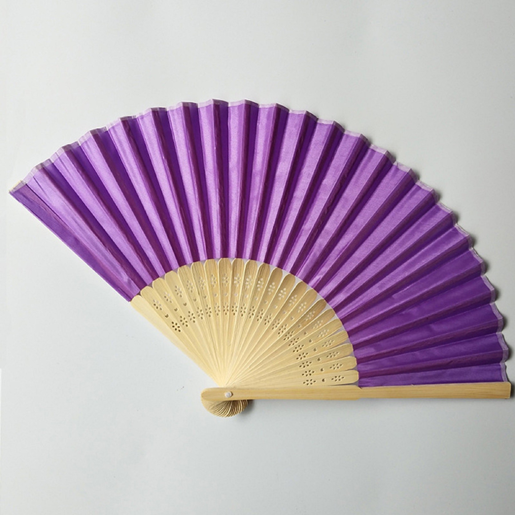Full Color Folding Bamboo Paper Hand Fan 4