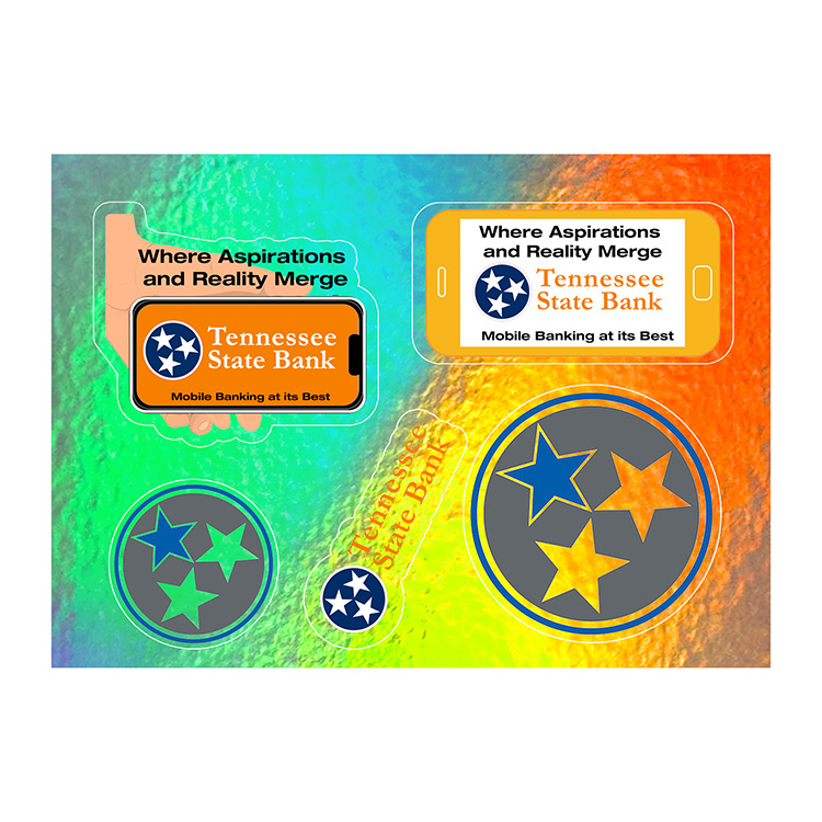 "CUSTOMCUT™" 5" x 7" Full Color Custom Shape Removable Vinyl Sticker Sheets 5