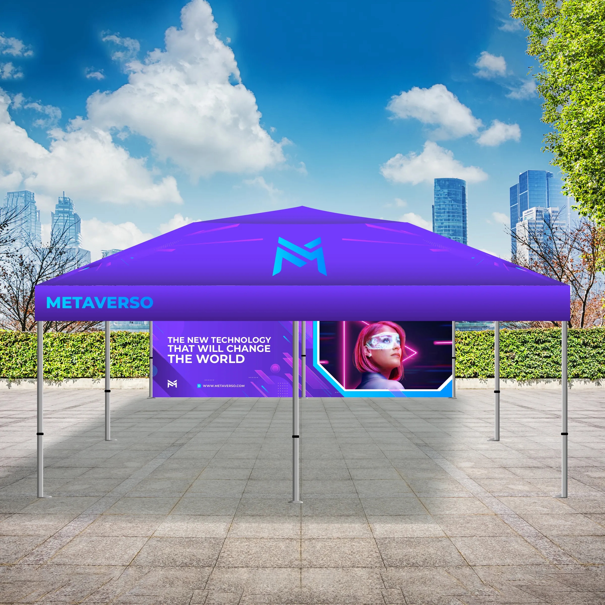 PREMIUM GIANT TENT 20x20 W/ FULL COLOR CANOPY AND BACK WALL 4