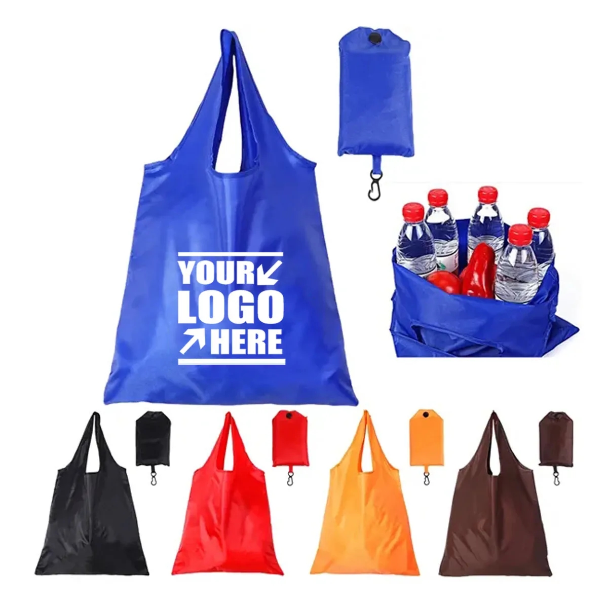 Foldable Large Grocery Reusable Shopping Bags, custom tote bag with logo imprint 6