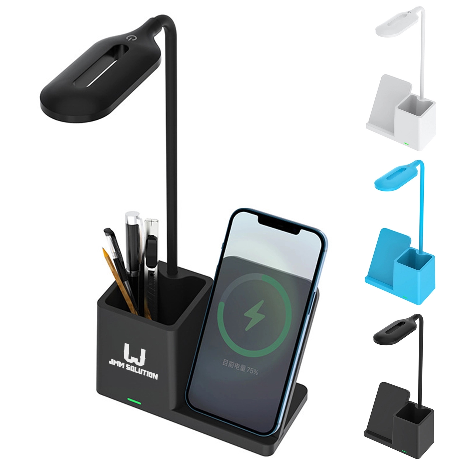 Wireless Charger Desk Lamp With Pen Holder 1