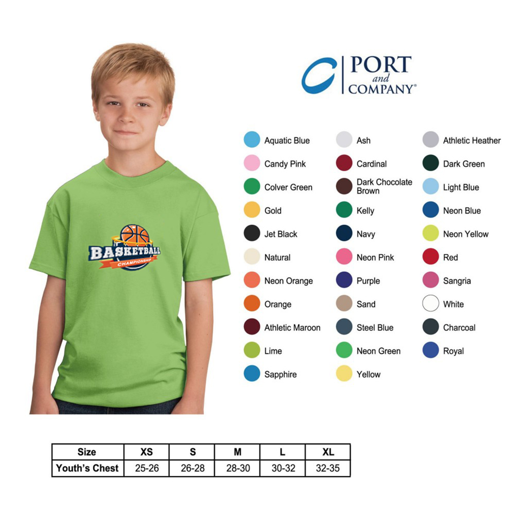 Port & Company Youth Tagless Cotton T-Shirt 4
