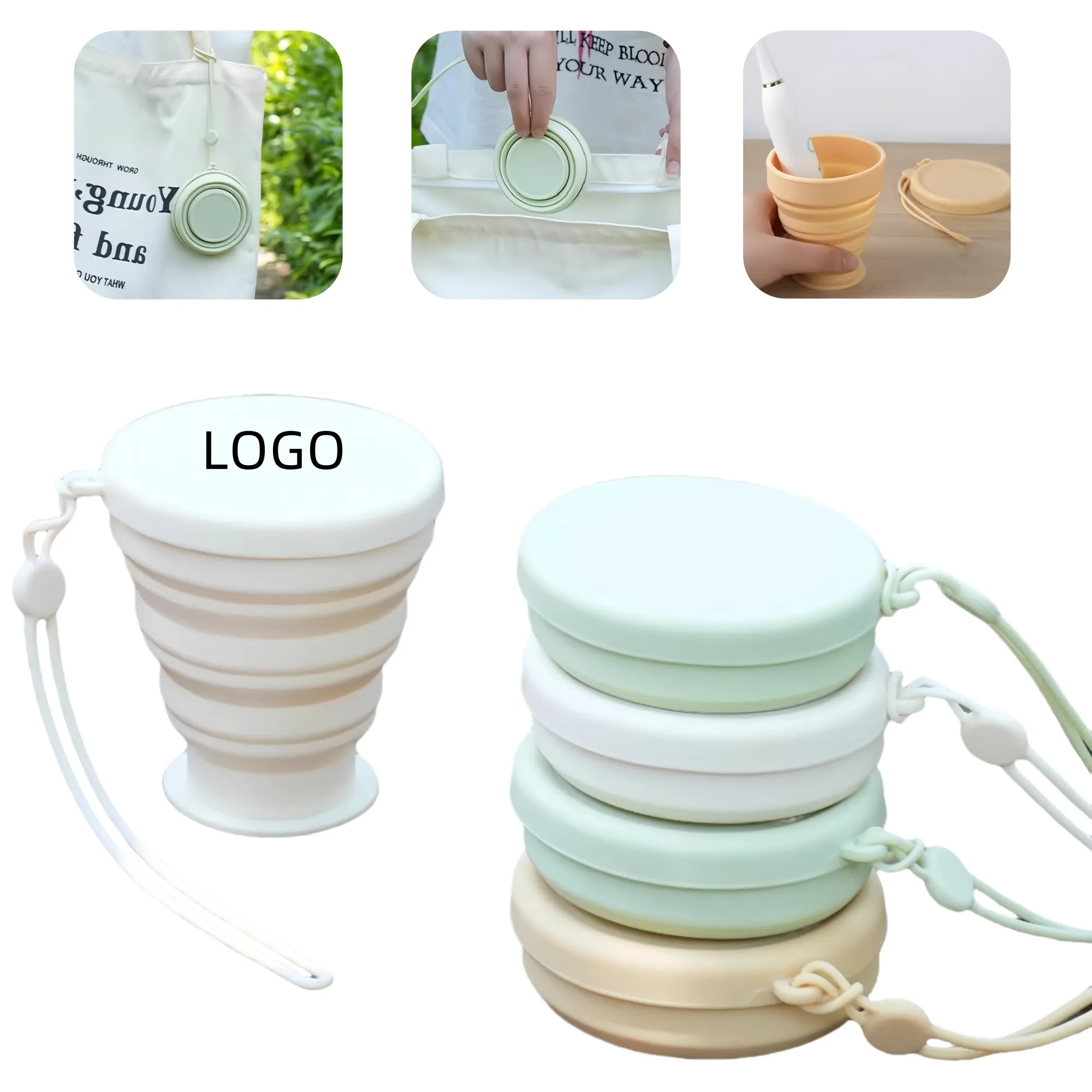 7oz Portable Foldable Silicone Water Cup 1