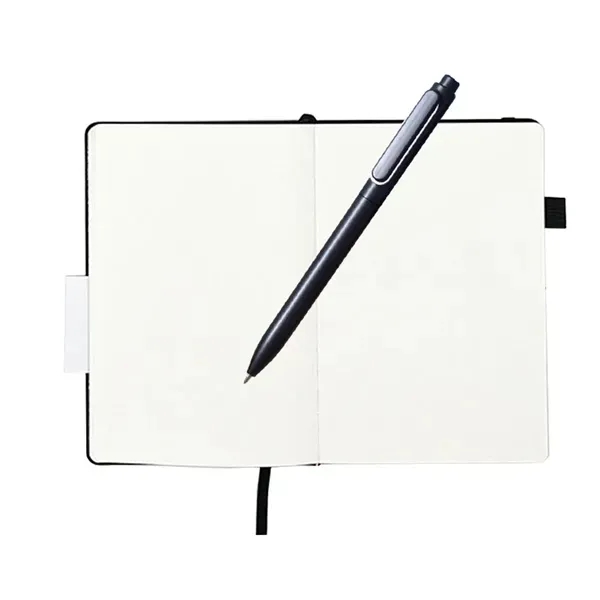 A5 Leather Dotted Notebook and Metal Pen Set 4