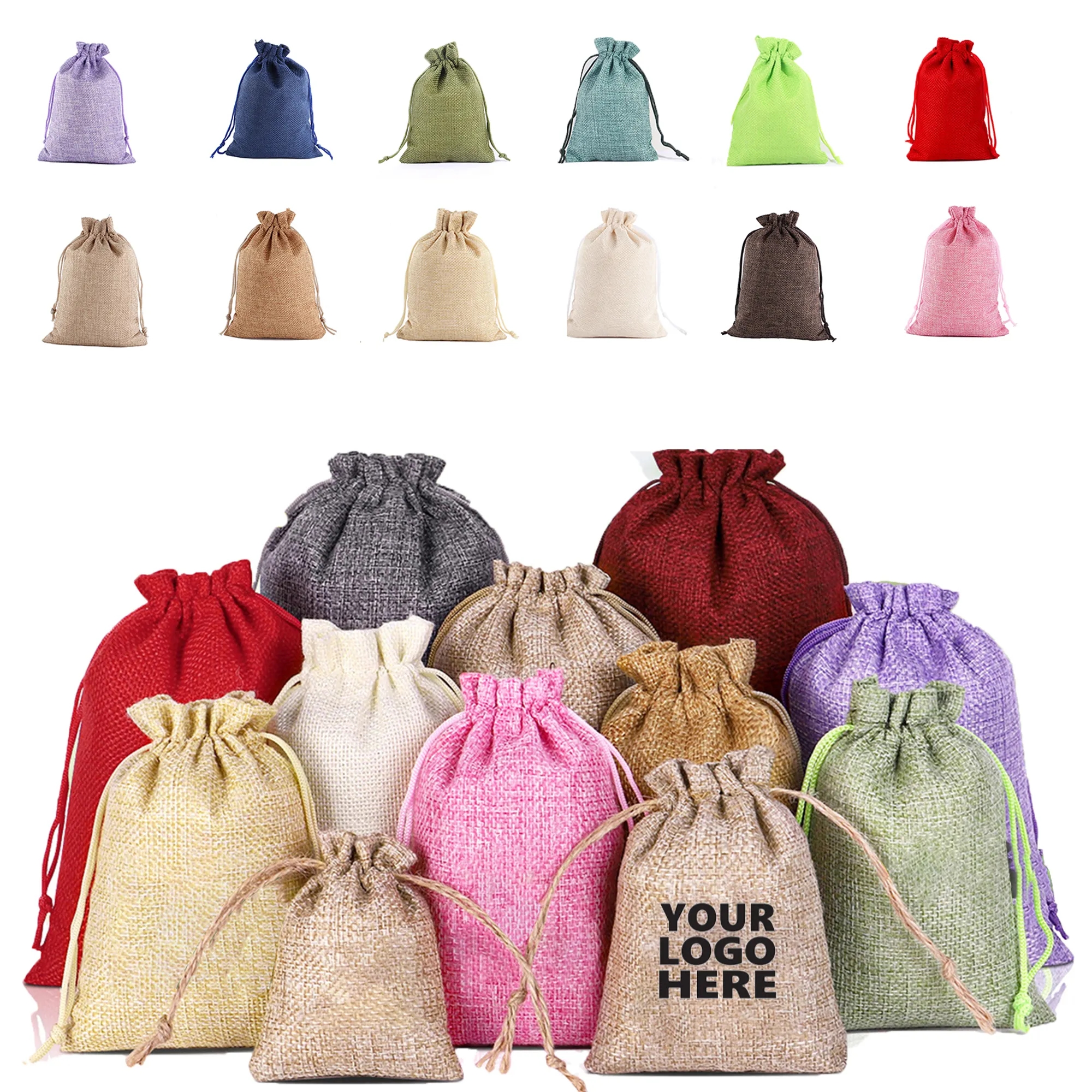 Linen Bunched Holiday Retail Gift Bag 1