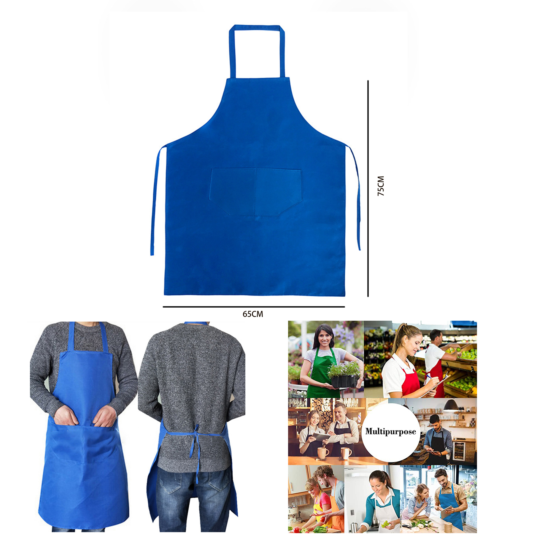 Bib Apron With2 Roomy Pockets 2