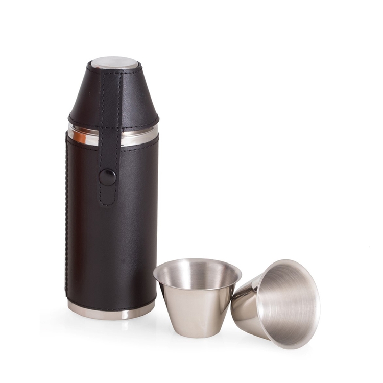 10 Oz. Stainless Steel Flask with Leather Case