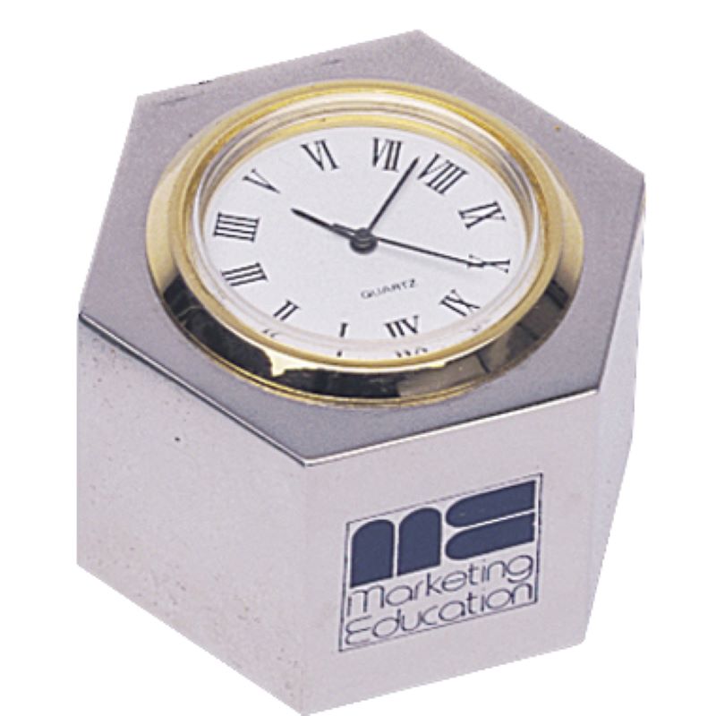 Designer Two Tone Quartz Stainless Desktop Clock 4