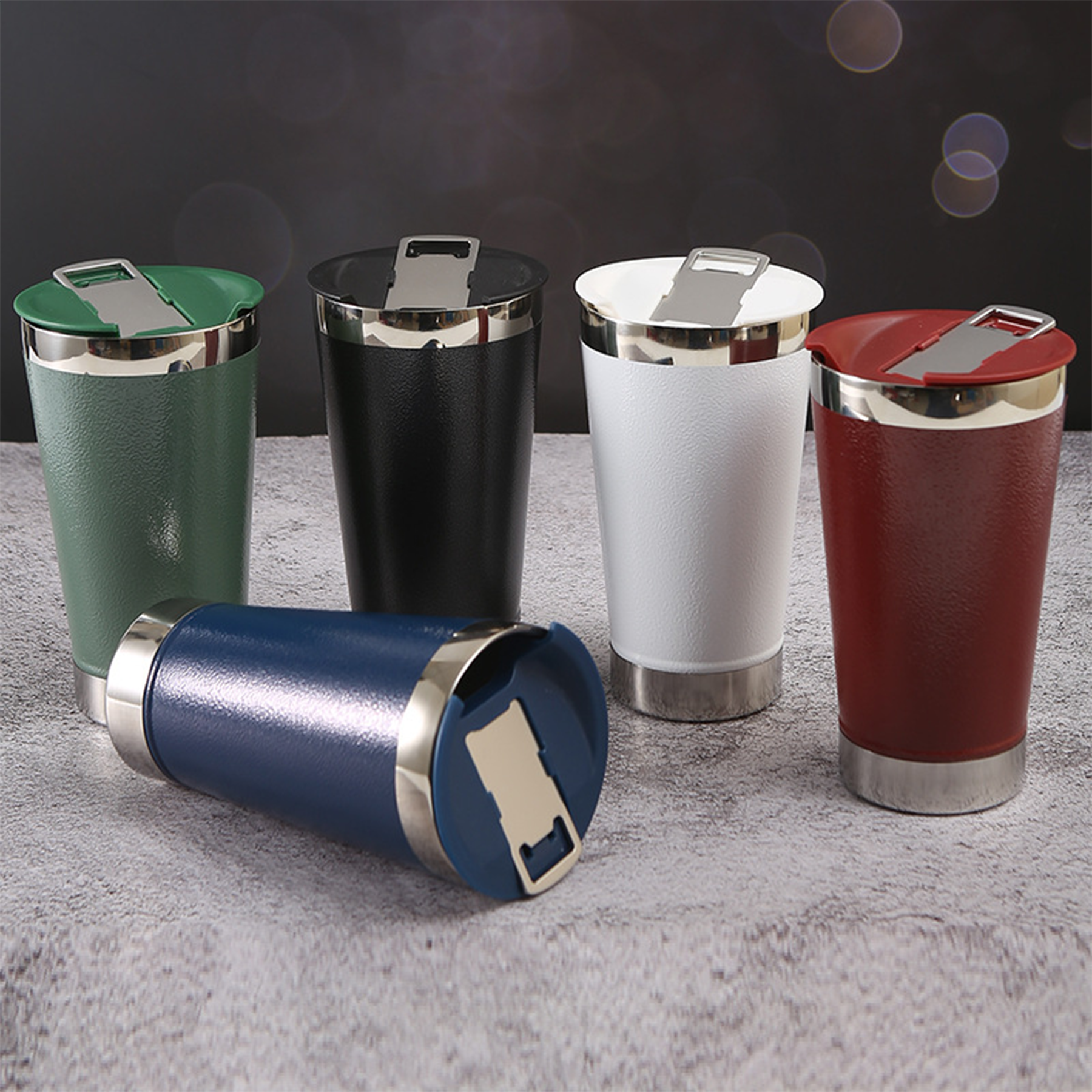 Insulated Stainless Steel Tumblers with Lid and Straw, custom tumbler with logo imprint 3
