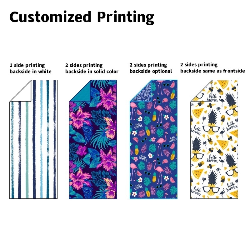 Sublimated Quick Dry Sand Free Beach Towel - 31.5'' x 63'' 10