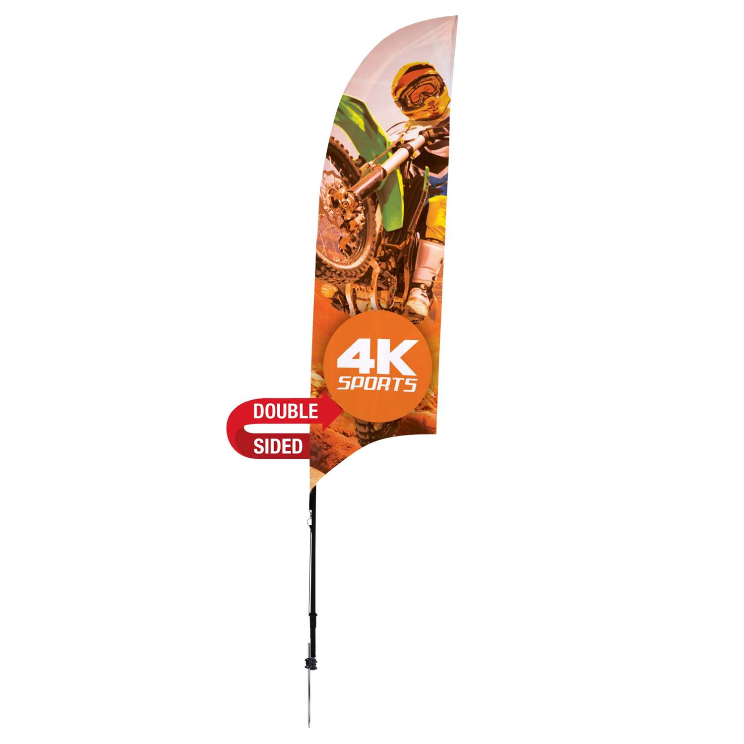 7' Streamline Razor Sail Sign Kit (Double-Sided with Ground Spike) 4