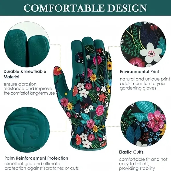 Printed Gardening Glove - Breathable Lightweight Design 4