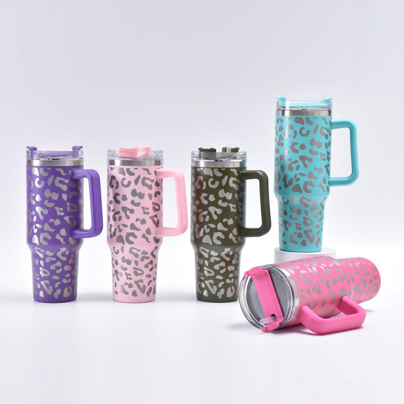 Tumbler Cup with Handle and Straw 1