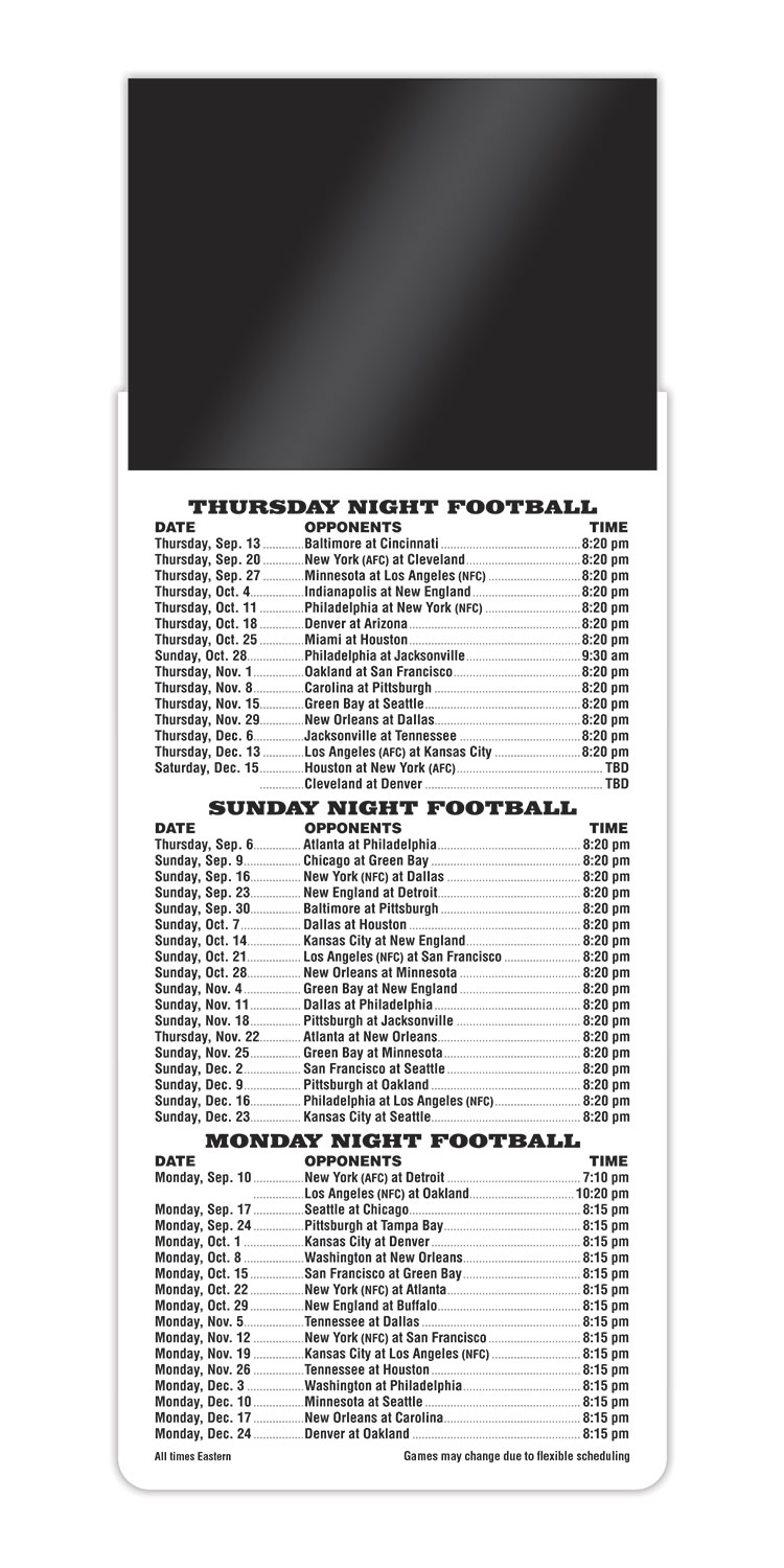 Magna-Card Business Card Magnet Football Schedules (3.5x9)