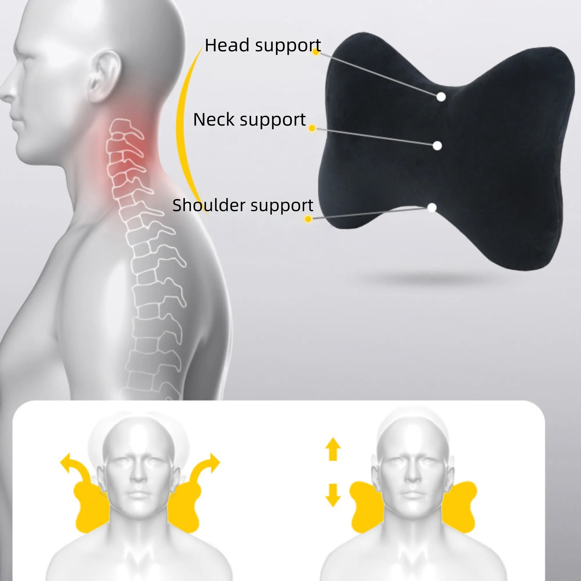 Memory Foam Neck Headrest Cervical Pillows For Car 4
