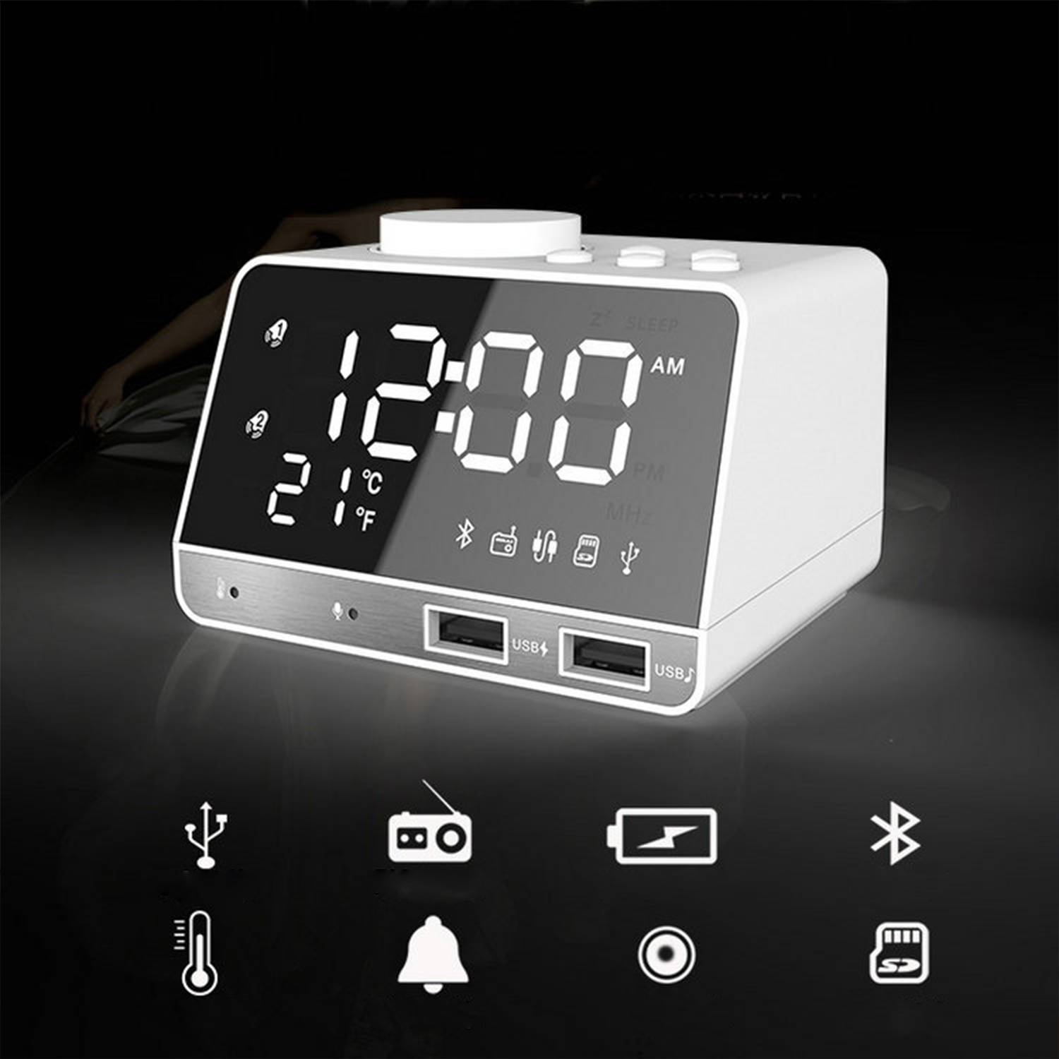 Led Mirror Smart Radio Small Speaker 3