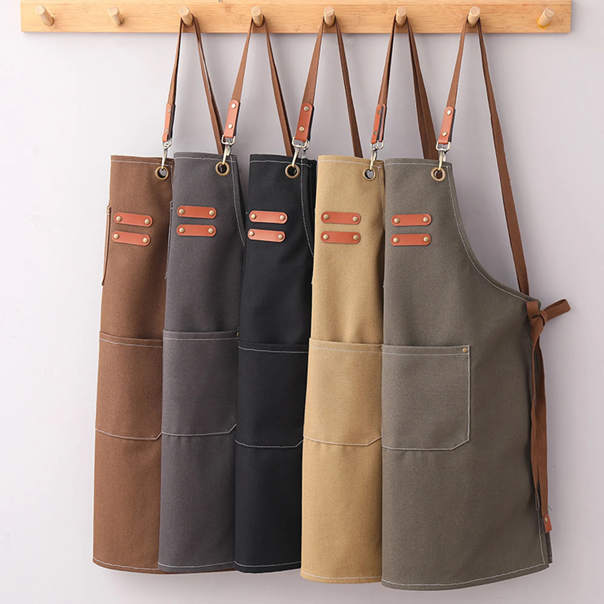 Kitch Style Washed Canvas Apron 2