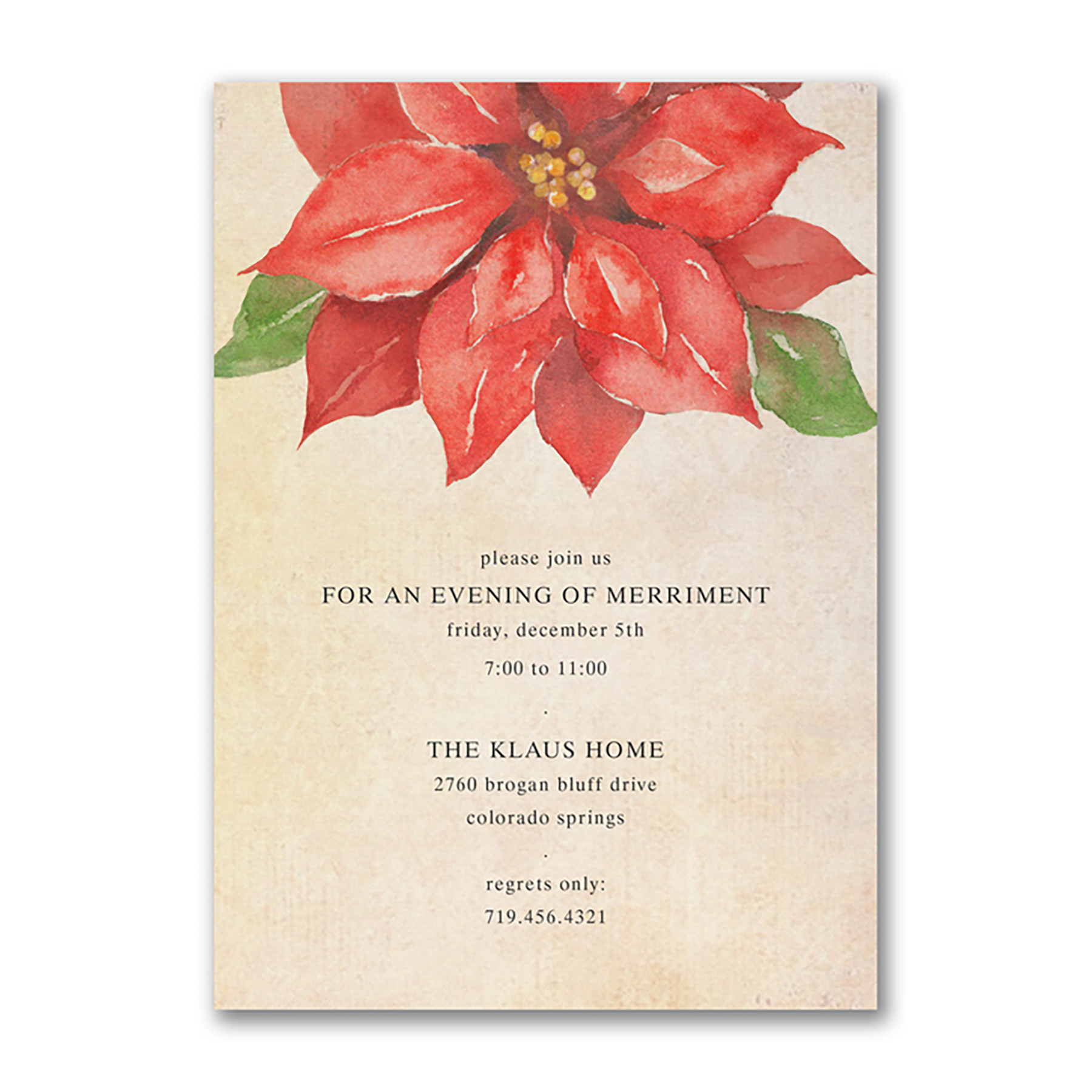 Bright Poinsettia Event Invitation 1