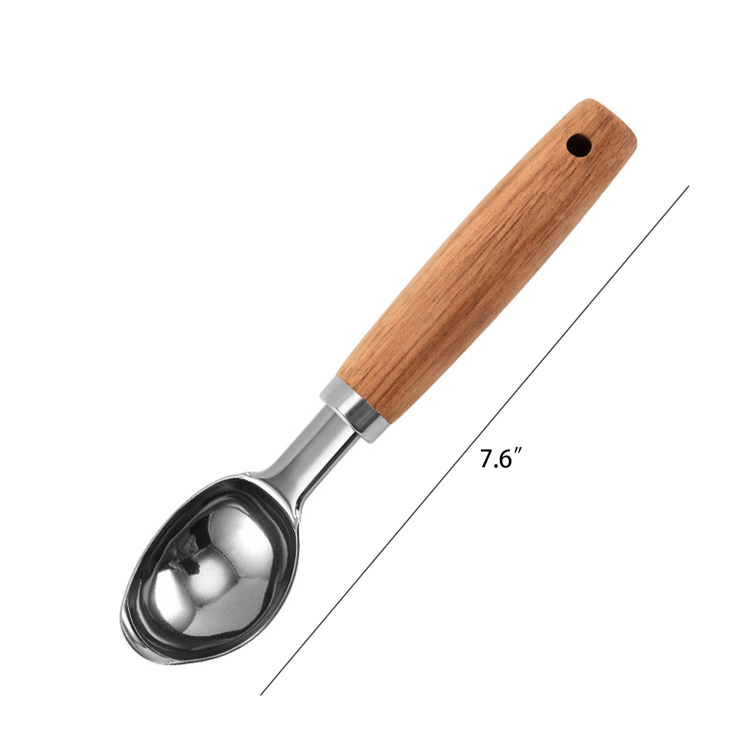 Hanging Wooden Handle Ice Cream Scoop 4