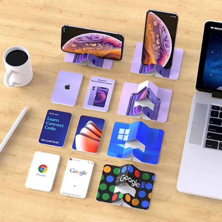 Pop-N-Fold Business Card Phone & Tablet Stand 8