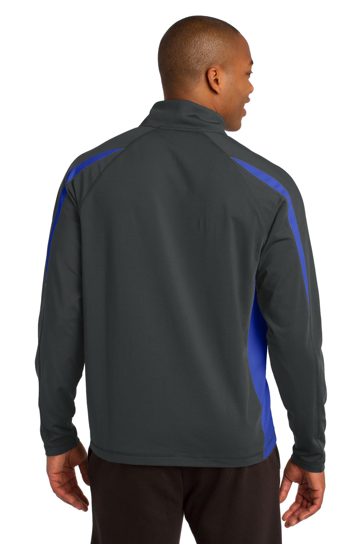 Sport-Tek Sport-Wick Stretch 1/4-Zip Colorblock Pullover. ST851, custom hoodie or sweatshirt with logo imprint 36