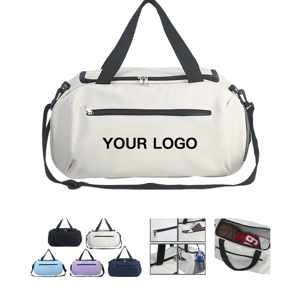Travel Sports Bag with Side Mesh Compartments 7