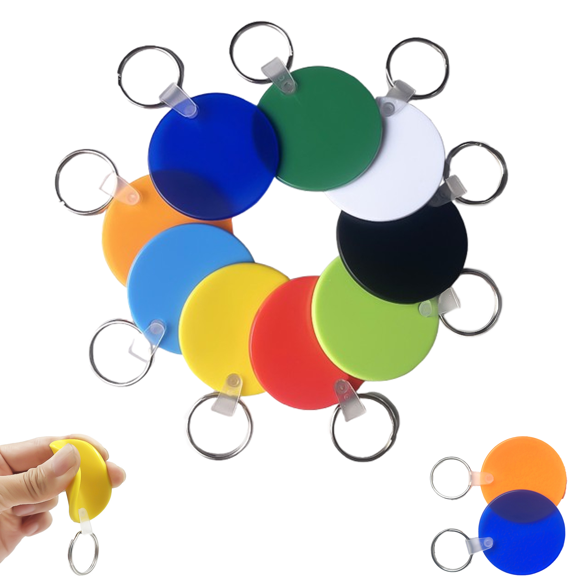 Circle Tag Soft Plastic Keychains 3