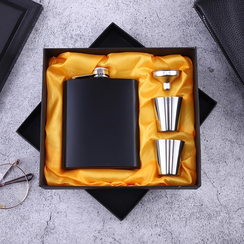 Custom 6 oz Stainless Steel Liquor Flask Gift Set 3